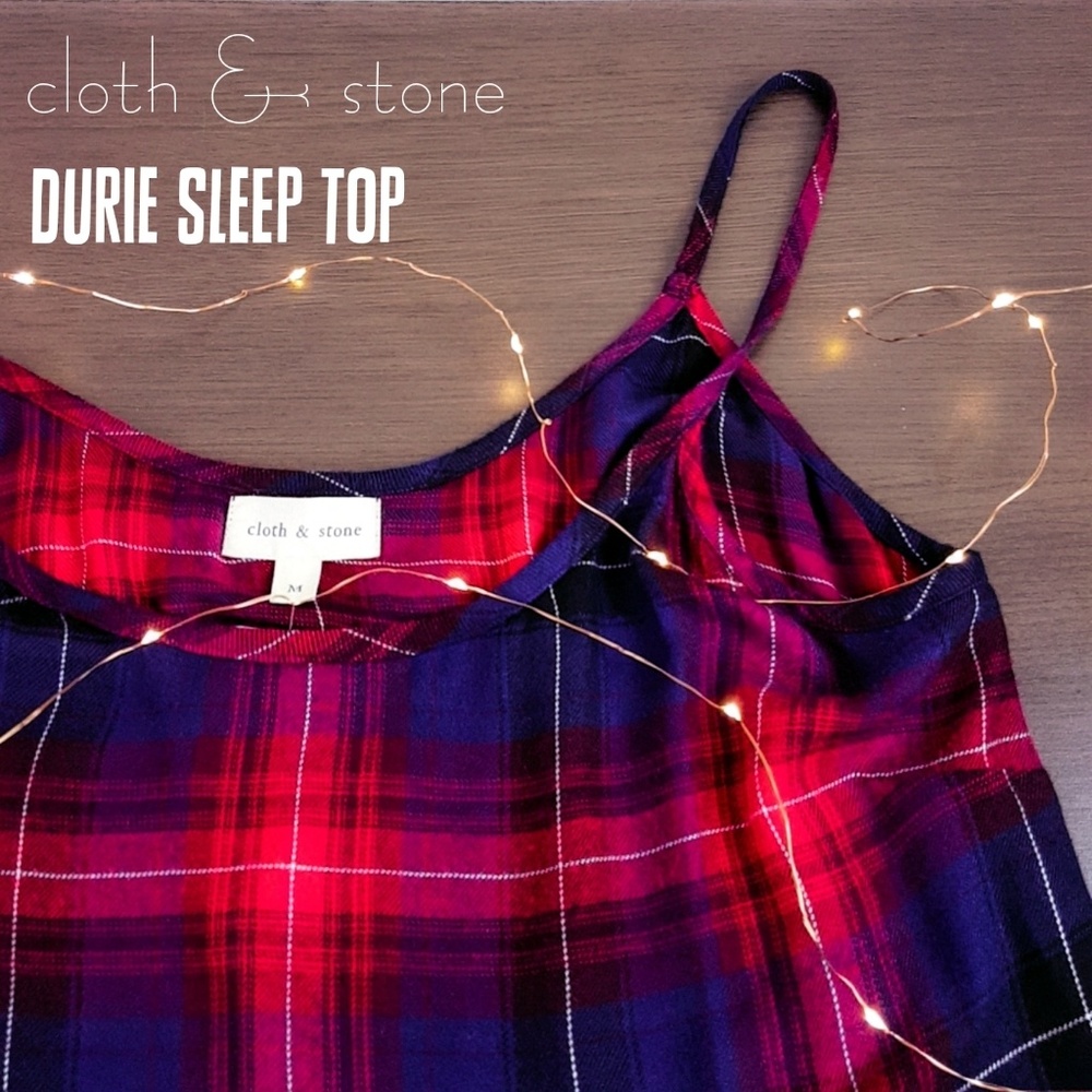 Anthropologie Cloth & Stone Plaid Swing Tank Top